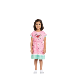 Girls Cap Sleeve Top Pink - Watermelon Print