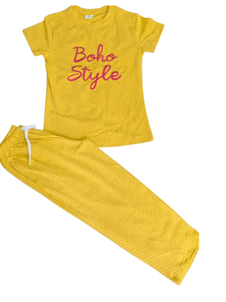 Yellow Boho Style Girls Pyjama Set