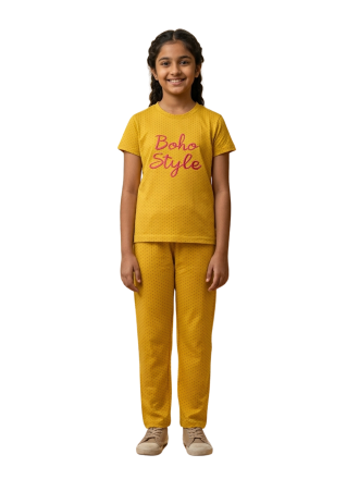 Yellow Boho Style Girls Pyjama Set