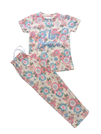 Floral Print Girls Pyjama Set