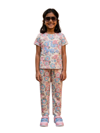 Floral Print Girls Pyjama Set