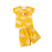 Girls' Yellow "Summer Vibes" Palm Tree T-Shirt and Shorts