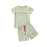 Girls' Sage Green Floral T-Shirt and Shorts "Positive Thinking" Coord Set