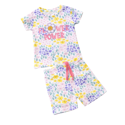 Girls' Flower Power Floral T-Shirt & Shorts Set