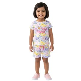 Girls' Flower Power Floral T-Shirt & Shorts Set