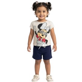 Girls' Mouse Graphic T-Shirt & Navy Drawstring