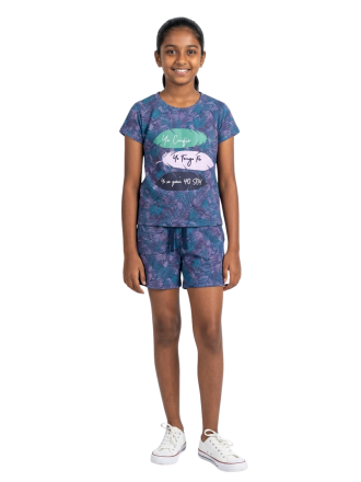 Girls' "Yo Soy" Feather Graphic & Tropical Leaf