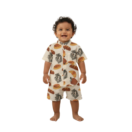 Baby Boys Organic Cotton Printed Shirt & Shorts Set
