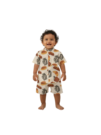 Baby Boys Organic Cotton Printed Shirt & Shorts Set