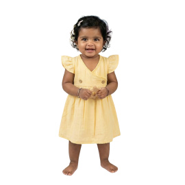 Baby Girls Organic Cotton Flutter Sleeve Frock