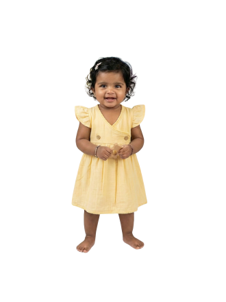 Baby Girls Organic Cotton Flutter Sleeve Frock
