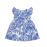 Baby Girls' Blue & White Tropical Floral Ruffle Sleeve Cotton Dress