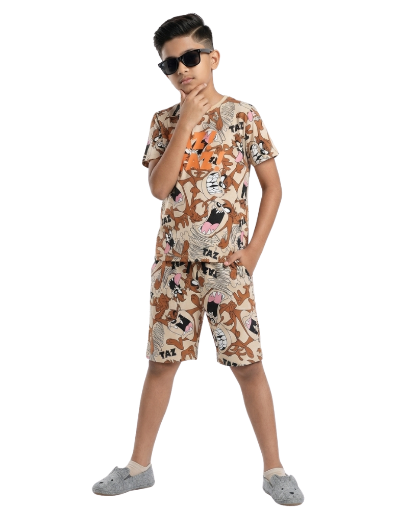 Boys Co-ord Set - Taz The Tasmanian Devil All-Over Print 
