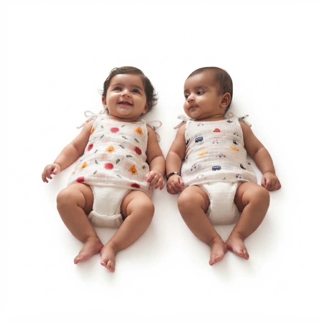 Minis World Organic Cotton Tie-Up  Assorted Jabla (pack of 2)
