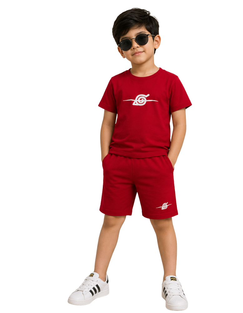 Boys Co-ord - Anime-Themed Maroon