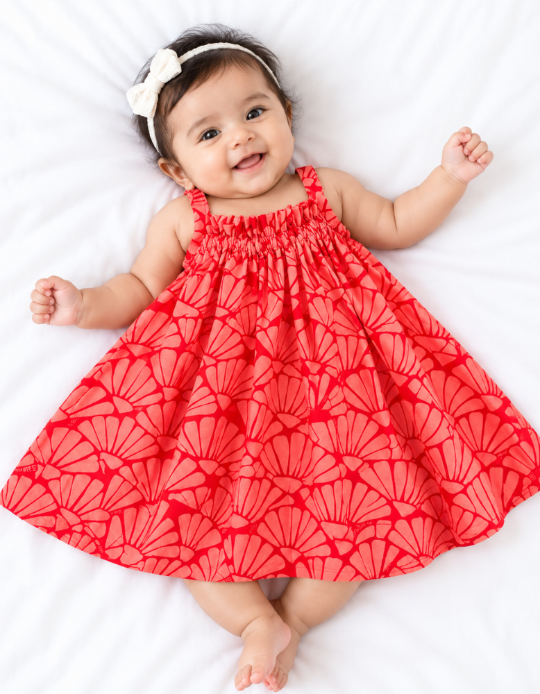 Red Sea Shells Casual Baby Frock