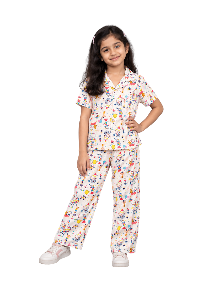Circus Carnival Kids Short-Sleeve Pajama Set