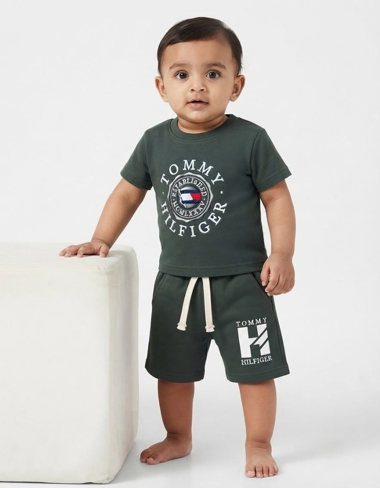 Baby Boys T-Shirt & Shorts Set - Dark Green