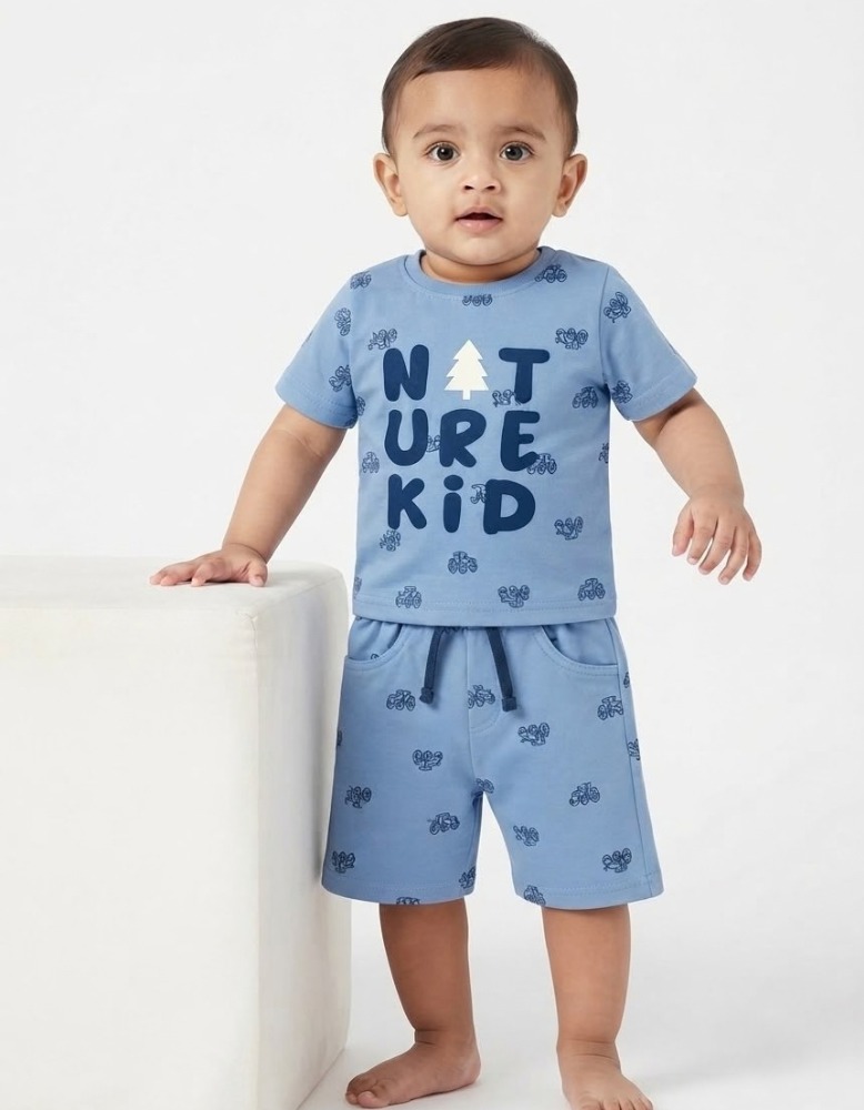 Baby Boys T-Shirt & Shorts Set - Light Blue