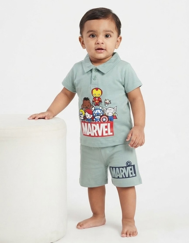 Baby Boys T-Shirt & Shorts Set -Sage Green