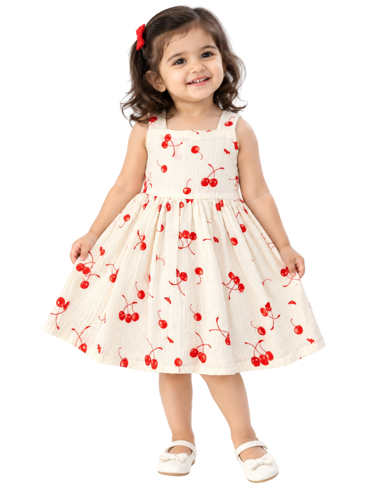 Cherry Muslin Frock