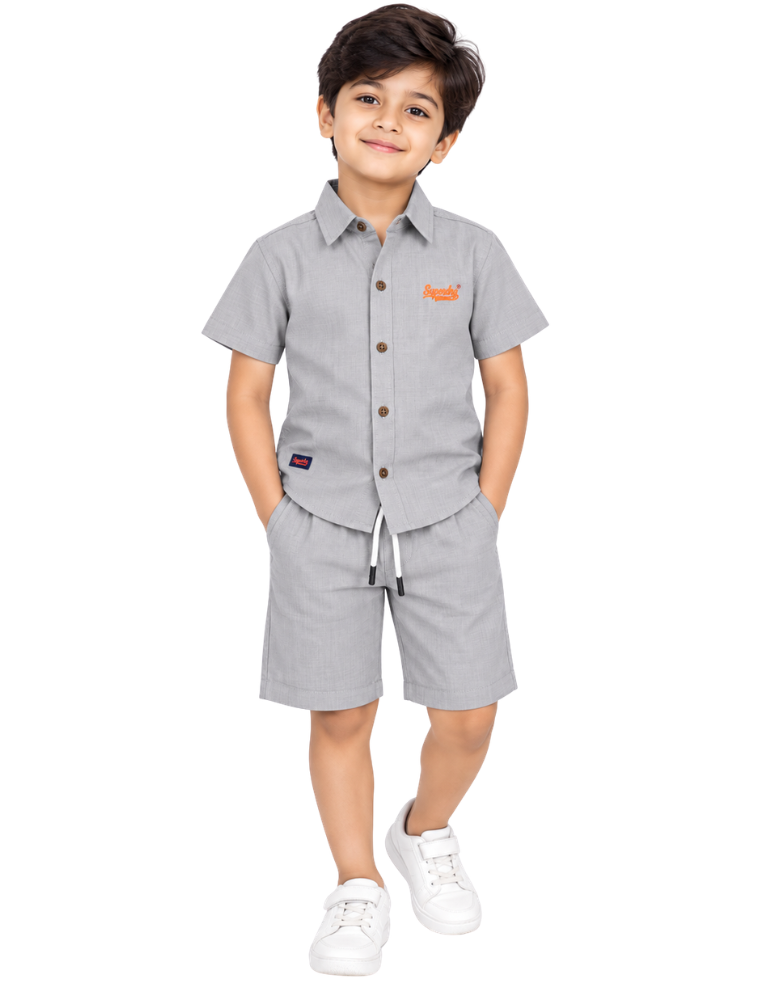 Grey "Supreme" Shirt & Shorts Set
