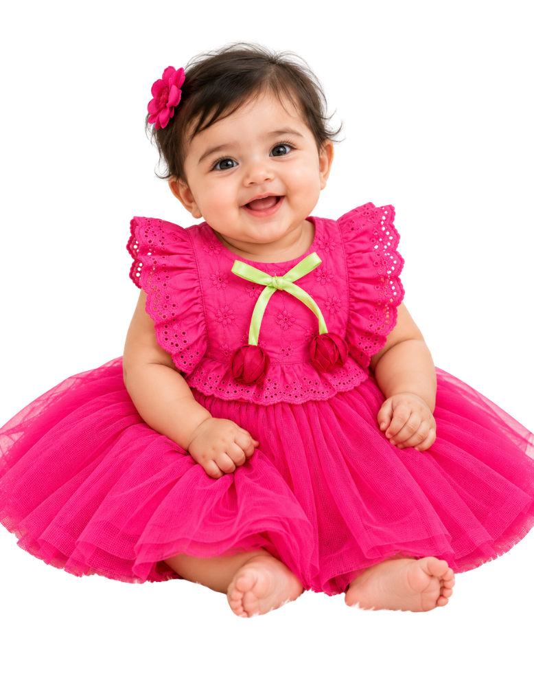 Hot Pink Tulle Baby Frock